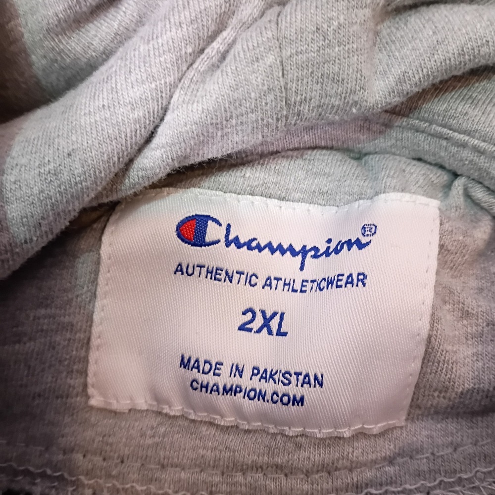 Champion Mens 2XL Black Script Logo Pullover Hoodie Fleece Sweatshirt - Picture 4 of 11